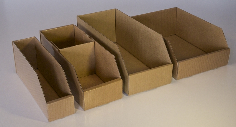 Cajas Gavetas de cartón plastificadas para almacenaje en estanterías
